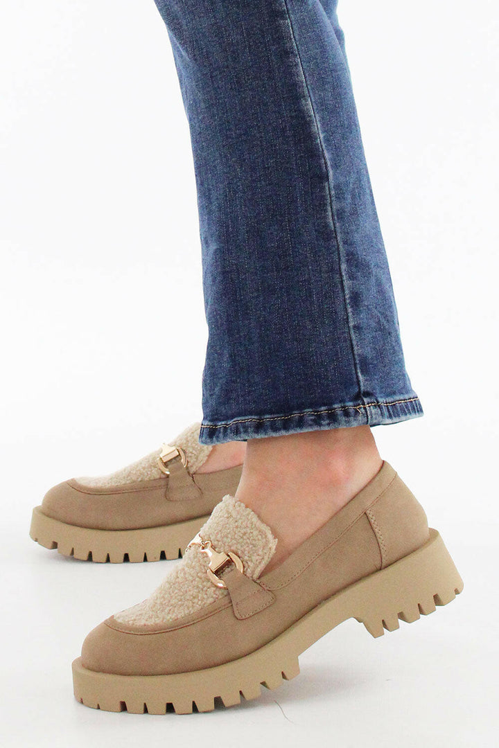 Mocassini taupe platform 1-24723-41.