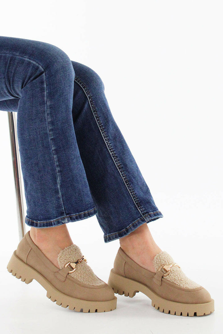 Mocassini taupe platform 1-24723-41.