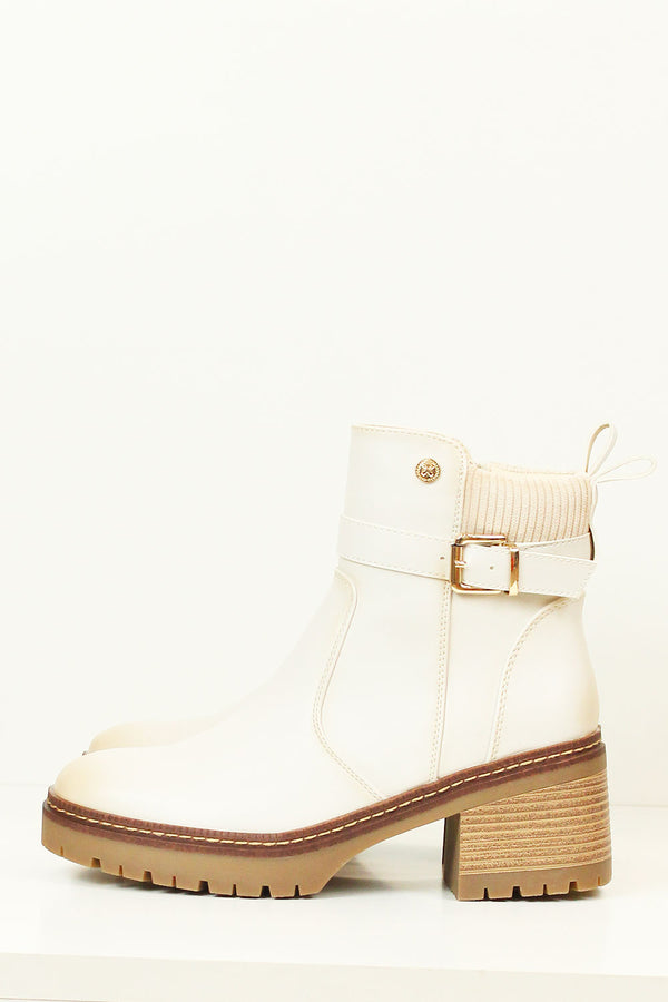 STIVALETTI BEIGE CON TACCO 143371