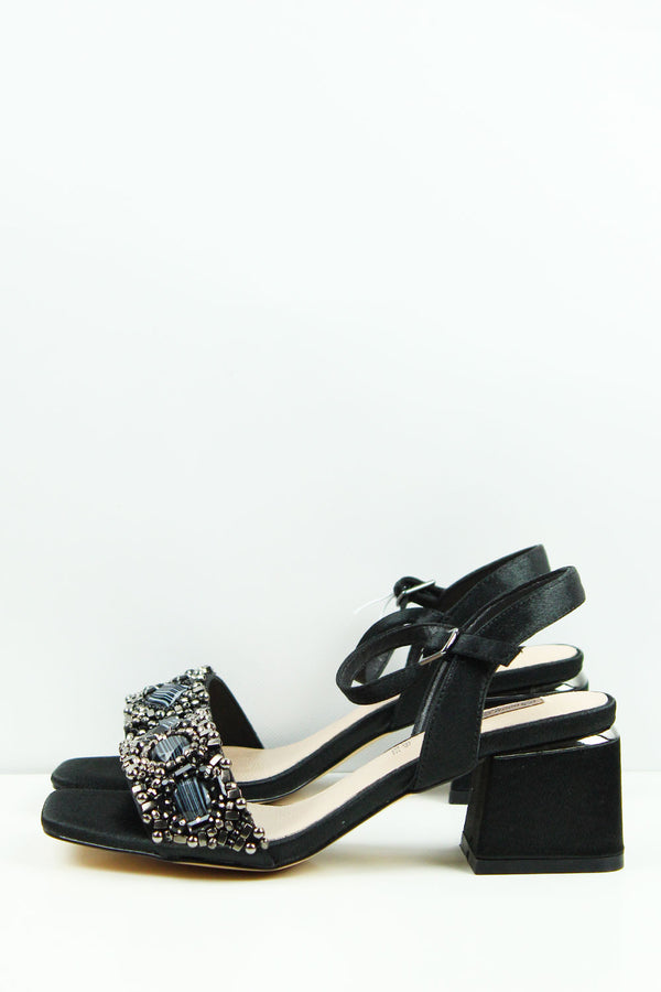 SANDALI NERI CON TACCO S2856